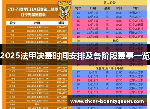 2025法甲决赛时间安排及各阶段赛事一览